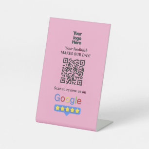 Signe De Table Google Avis Code QR de lien de critique d'entrep