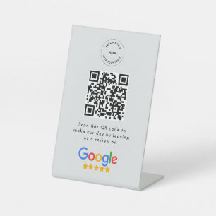 Signe De Table Google Avis Code QR du lien de révision d'entrep