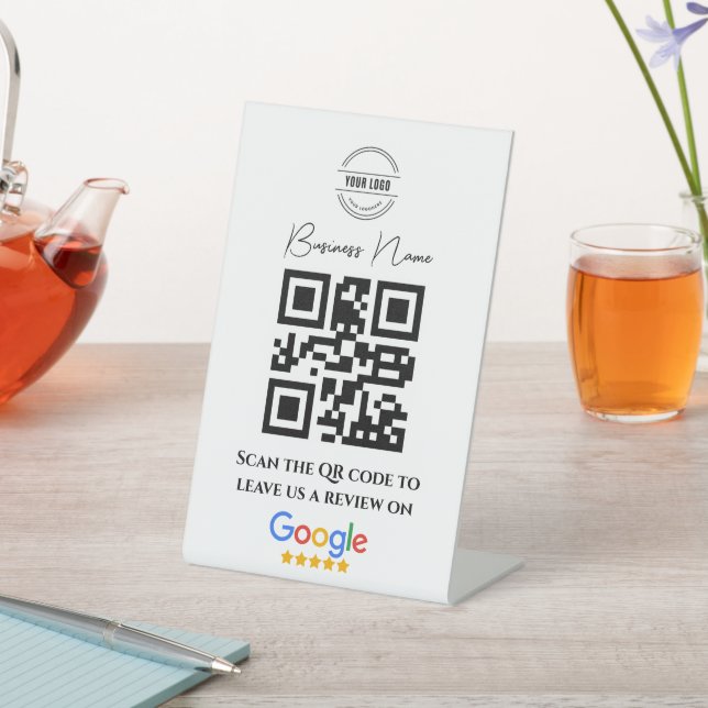 Signe De Table Google Avis de commerce Lien de notation QR Code n (In SItu)