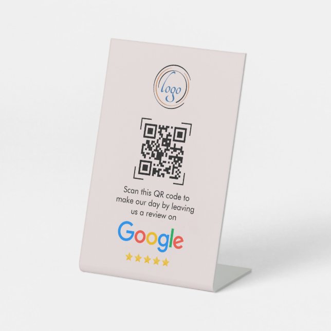 Signe De Table Google Avis | Revue d'entreprise Lien Code QR (Recto)