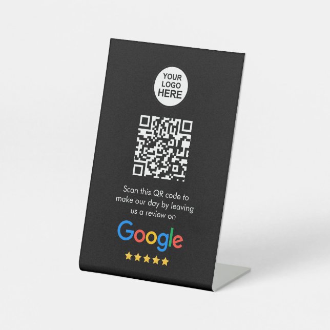 Signe De Table Google Avis | Revue d'entreprise Lien Code QR (Recto)