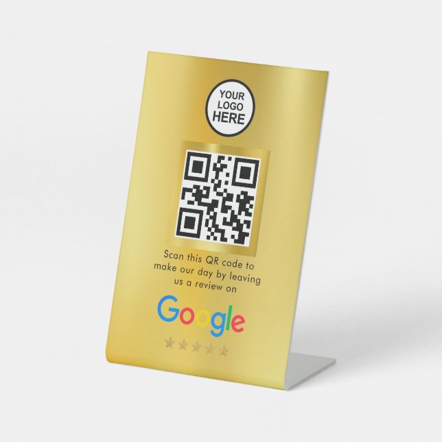 Signe De Table Google Avis | Revue d'entreprise Lien Code QR (Recto)