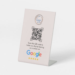 Signe De Table Google Avis Revue d'entreprise Lien Code QR Pede