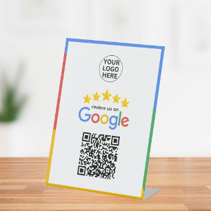 Signe De Table Google Business Review 5 Star Qr Code