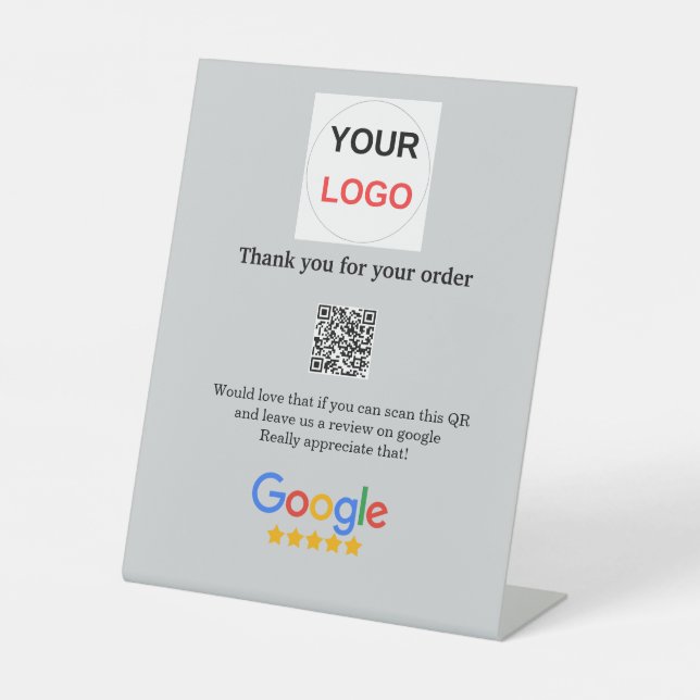 Signe De Table Google examen logo de l'entreprise Analyser QR exa (Recto)