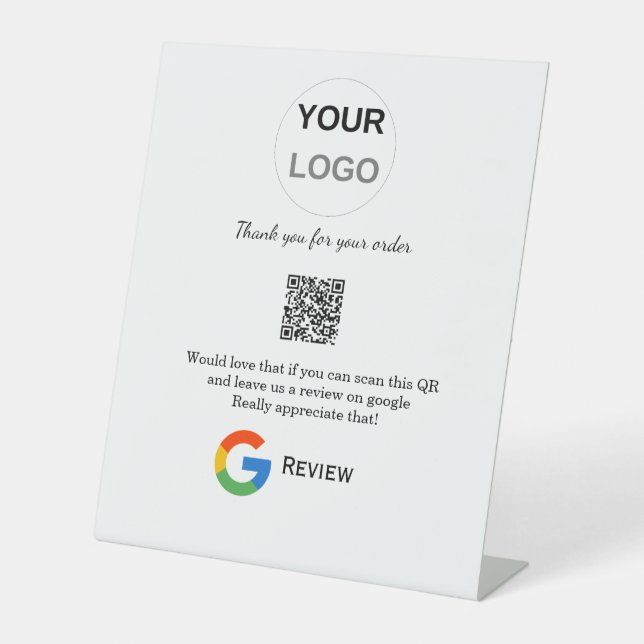 Signe De Table Google examen logo de l'entreprise Analyser QR exa (Recto)