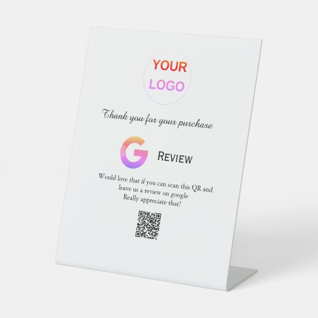 Signe De Table Google examen logo de l'entreprise Analyser QR exa (Recto)