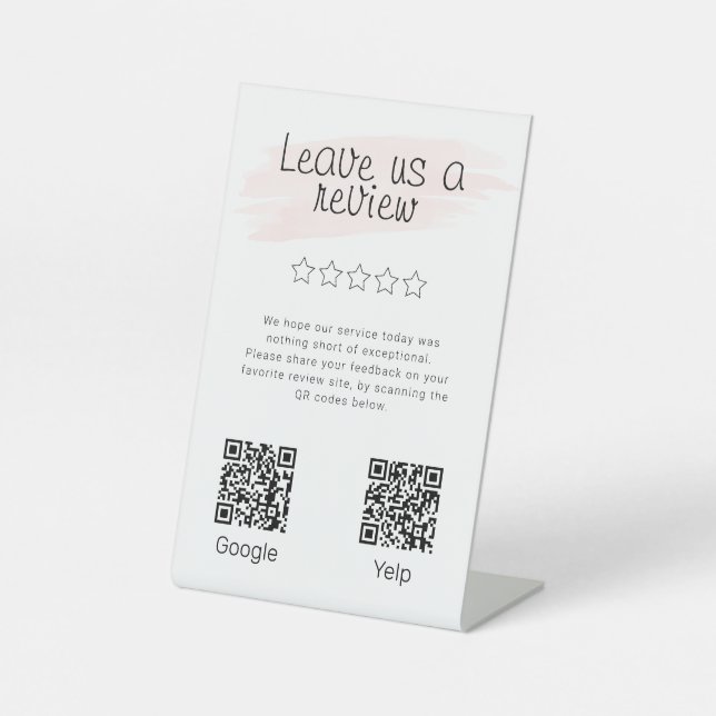 Signe De Table Google moderne examen 2 QR codes affaires (Recto)