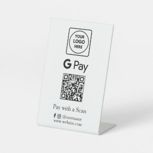 Signe De Table Google Pay QR Paiement numérique sans contact