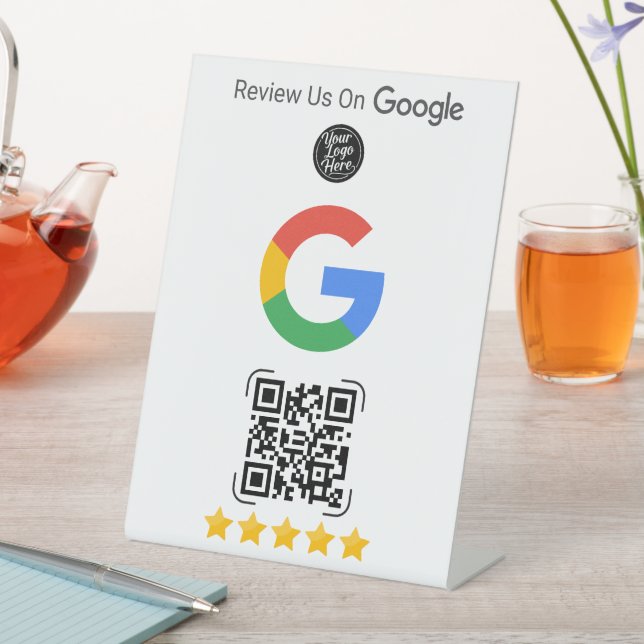 Signe De Table Google Review Entreprise avec QR (In SItu)