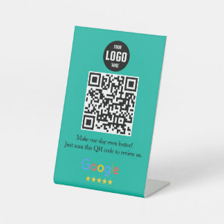Signe De Table Google Review QR Code Pedestal Sign for Business
