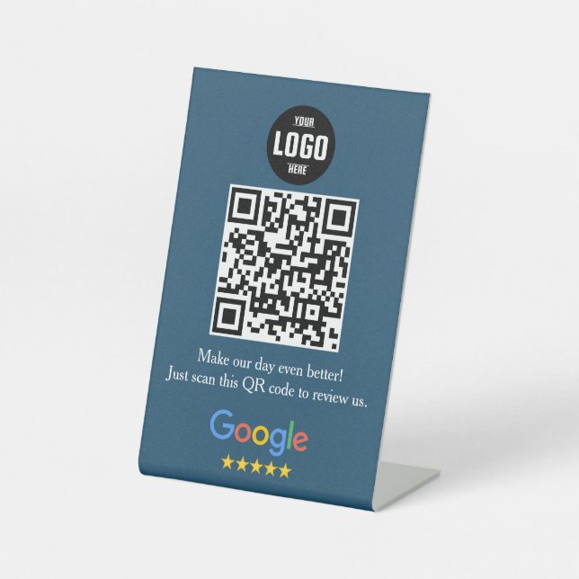 Signe De Table Google Review QR Code Pedestal Sign for Business (Recto)