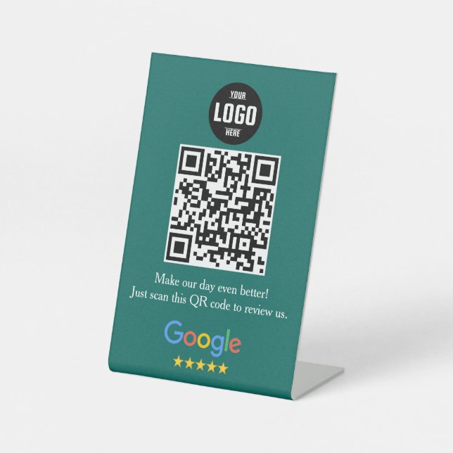Signe De Table Google Review QR Code Pedestal Sign for Business (Recto)