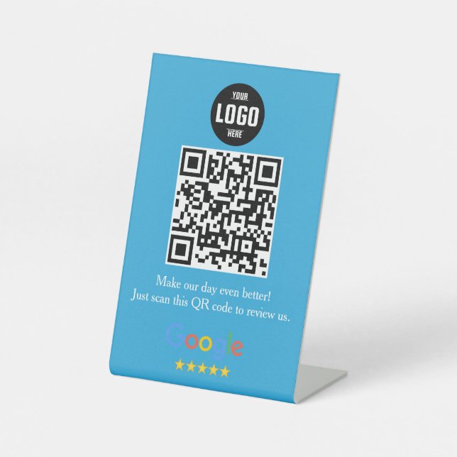 Signe De Table Google Review QR Code Pedestal Sign for Business (Recto)