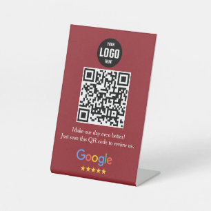 Signe De Table Google Review QR Code Pedestal Sign for Business