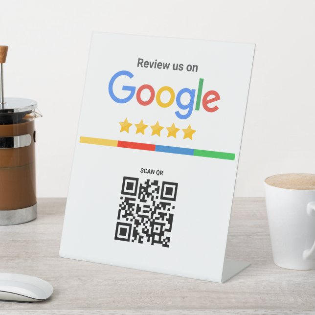 Signe De Table Google Review QR Code Standee (In SItu)