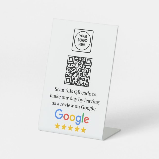 Signe De Table Google Review QR Link Modern Display (Recto)