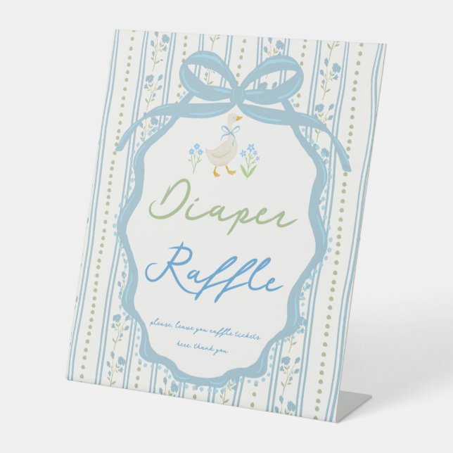 Signe De Table Goose nursery rhymes baby shower diaper raffle (Recto)