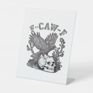 Signe De Table Gothique drôle F-Caw-F Humour Corbeau Essentiel Ré