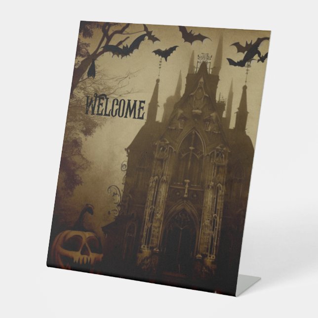 Signe De Table Gothique/Halloween/automne/citrouille (Recto)
