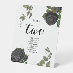 Signe De Table Gothique Halloween Rose Mariage blanc Numéro de ta