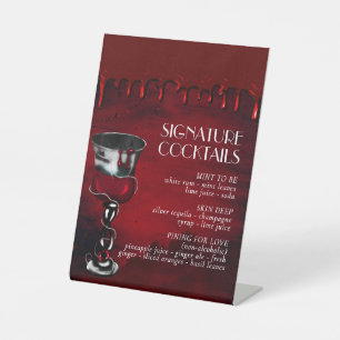 Signe De Table Gothique Luxe   Boissons de signature de sang roug