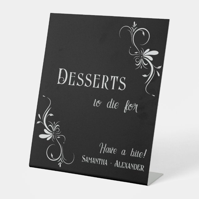 Signe De Table Gothique Whimsigoth Silver Grey Desserts Mariage (Recto)