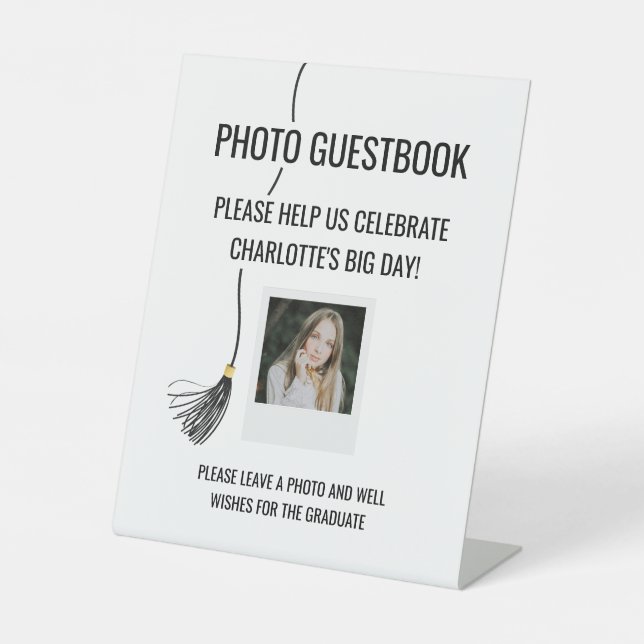 Signe De Table Graduation Cap Tassel Photo Guest Book (Recto)