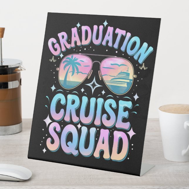 Signe De Table Graduation Cruise Squad Cruising Ship Retro (In SItu)