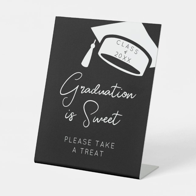 Signe De Table Graduation is Sweet Please Take A Treat Black Chic (Recto)
