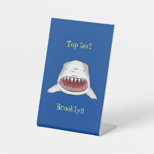 Signe De Table Grand requin blanc moyen dessin animé