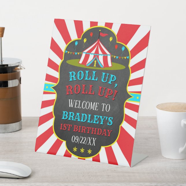 Signe De Table Grand Top Carnaval de cirque 1er anniversaire Bien (In SItu)