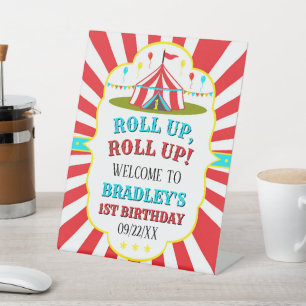 Signe De Table Grand Top Carnaval de cirque 1er anniversaire Bien