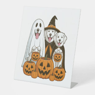 Signe De Table Grande Pyrenees Chien Fantôme Sorcière Halloween C