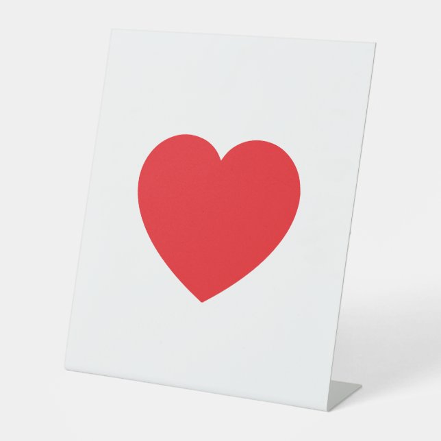 Signe De Table Graphique de cœur d'amour rouge blanc moderne simp (Recto)
