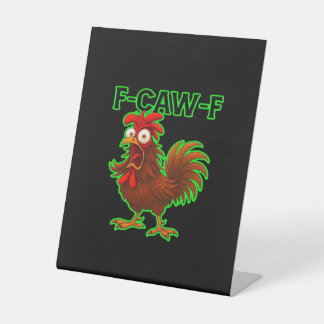 Signe De Table Graphique Rétro Classique de Poulet F-Caw-F
