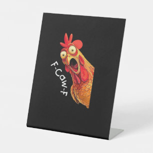 Signe De Table Graphique vintage classique de poulet F-Caw-F