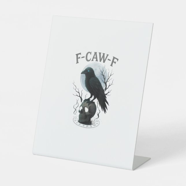 Signe De Table Graphisme Halloween crâne de corbeau corneille got (Recto)