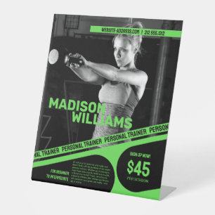 Signe De Table Gras Bright Green Personal Trainer Photo