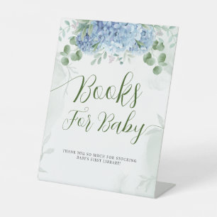 Signe De Table Green Blue hydrangea Livres Pour Baby shower