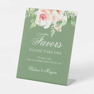 Signe De Table Green Floral Jardin de mariage Faveurs table