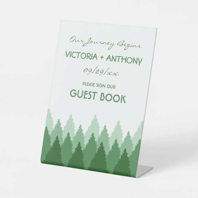 Signe De Table Green Forest Range Mariage de bois (Recto)
