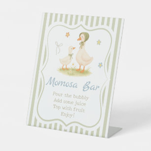 Signe De Table Green Mother Goose Baby shower Momosa Bar