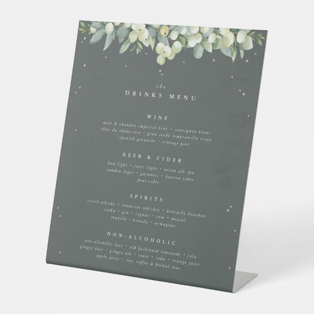 Signe De Table Green Snowberry+Eucalyptus Mariage Boissons/Bar Me (Recto)