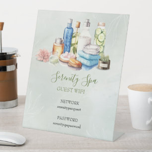 Signe De Table Green Watercolor Day Spa et bien-être Wifi