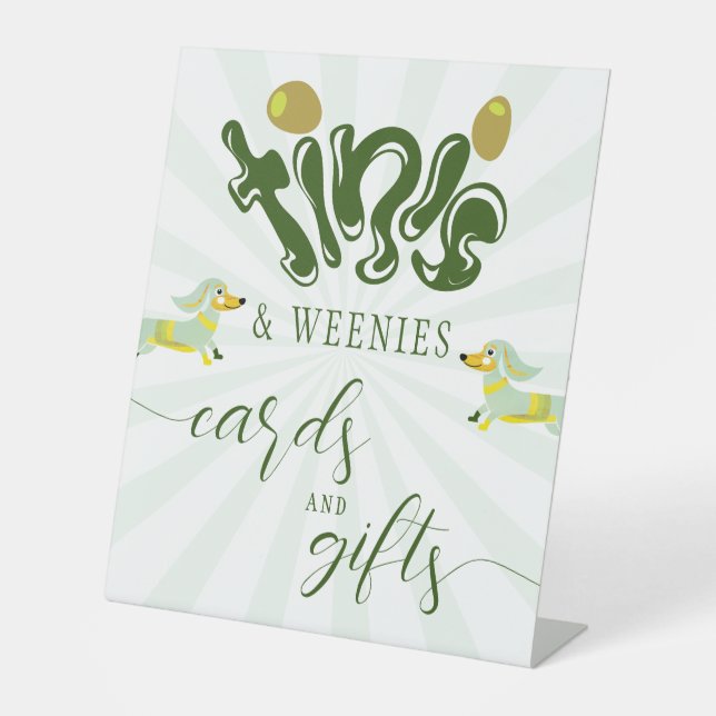 Signe De Table Green Weenies & Tinis Funny Martini fête d'anniver (Recto)