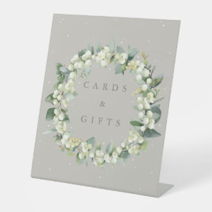 Signe De Table Greige Snowberry+Eucalyptus Cadeaux de mariage+Car