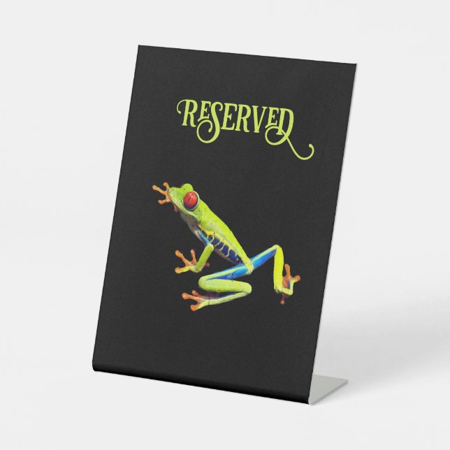 Signe De Table Grenouille peinte aux yeux rouges réservée (Recto)