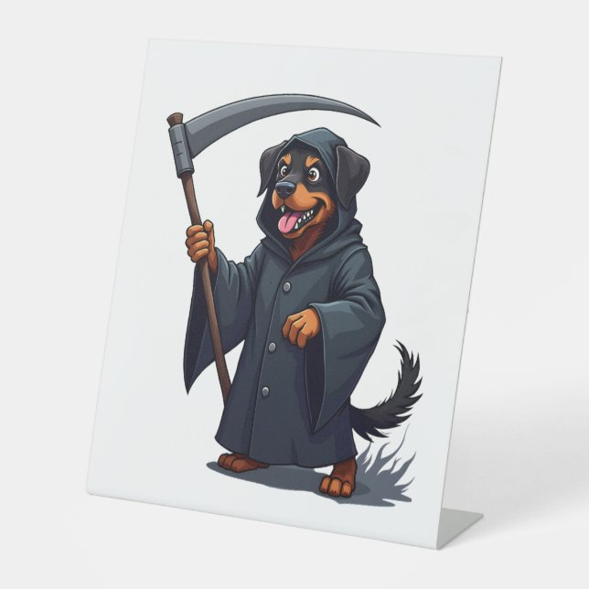 Signe De Table Grimper Reaper Rottweiler Chien (Recto)