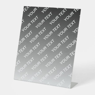 Signe De Table Gris (couleur changeable) Ombre & Motif de texte